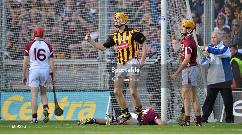 30 September 2012; Colin Fennelly, Kilkenny, celebrates after scoring his side's third goal. GAA Hurling All-Ireland Senior Championship Final Replay, Kilkenny v Galway, Croke Park, Dublin. Picture credit: Brendan Moran / SPORTSFILE