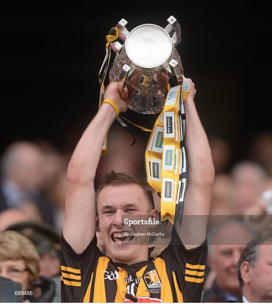 30 September 2012; Kilkenny's Cillian Buckley lifts the Liam MacCarthy Cup. GAA Hurling All-Ireland Senior Championship Final Replay, Kilkenny v Galway, Croke Park, Dublin. Picture credit: Stephen McCarthy / SPORTSFILE