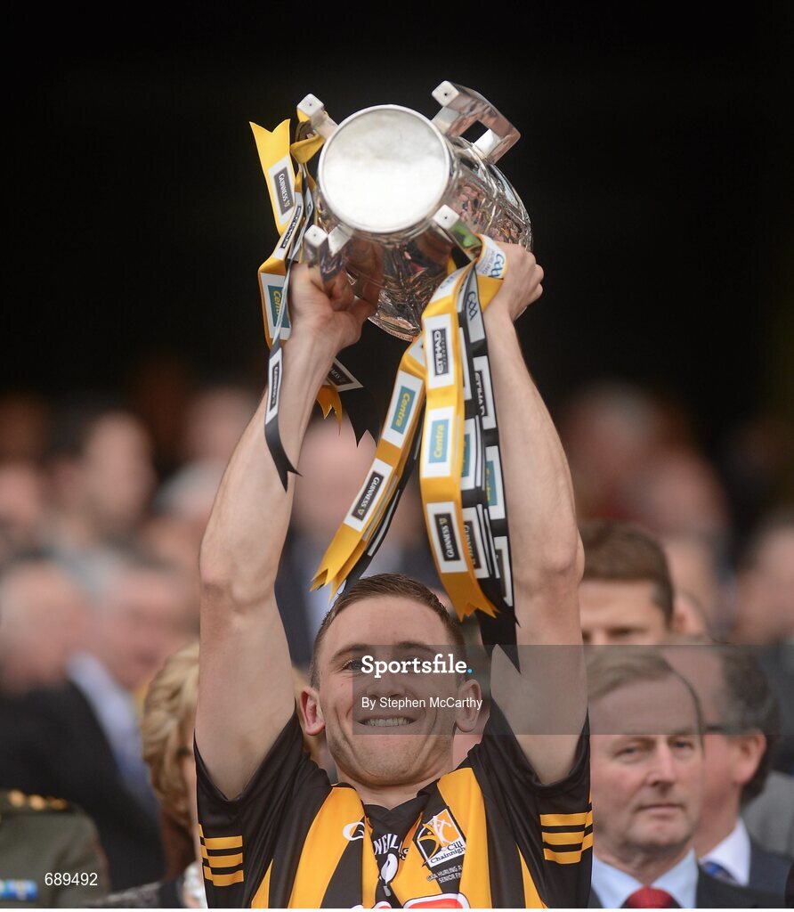30 September 2012; Kilkenny's Conor Fogarty lifts the Liam MacCarthy Cup. GAA Hurling All-Ireland Senior Championship Final Replay, Kilkenny v Galway, Croke Park, Dublin. Picture credit: Stephen McCarthy / SPORTSFILE
