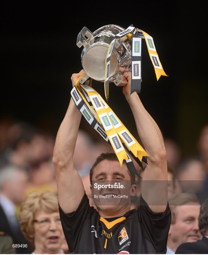30 September 2012; Kilkenny's David Herity lifts the Liam MacCarthy Cup. GAA Hurling All-Ireland Senior Championship Final Replay, Kilkenny v Galway, Croke Park, Dublin. Picture credit: Stephen McCarthy / SPORTSFILE