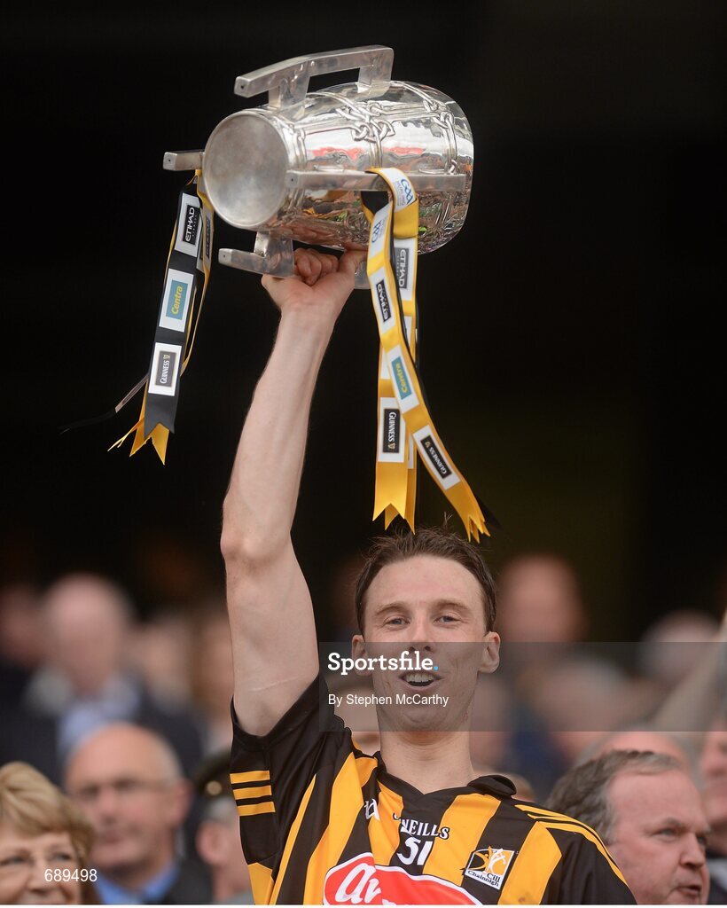 30 September 2012; Kilkenny's Brian Hogan lifts the Liam MacCarthy Cup. GAA Hurling All-Ireland Senior Championship Final Replay, Kilkenny v Galway, Croke Park, Dublin. Picture credit: Stephen McCarthy / SPORTSFILE
