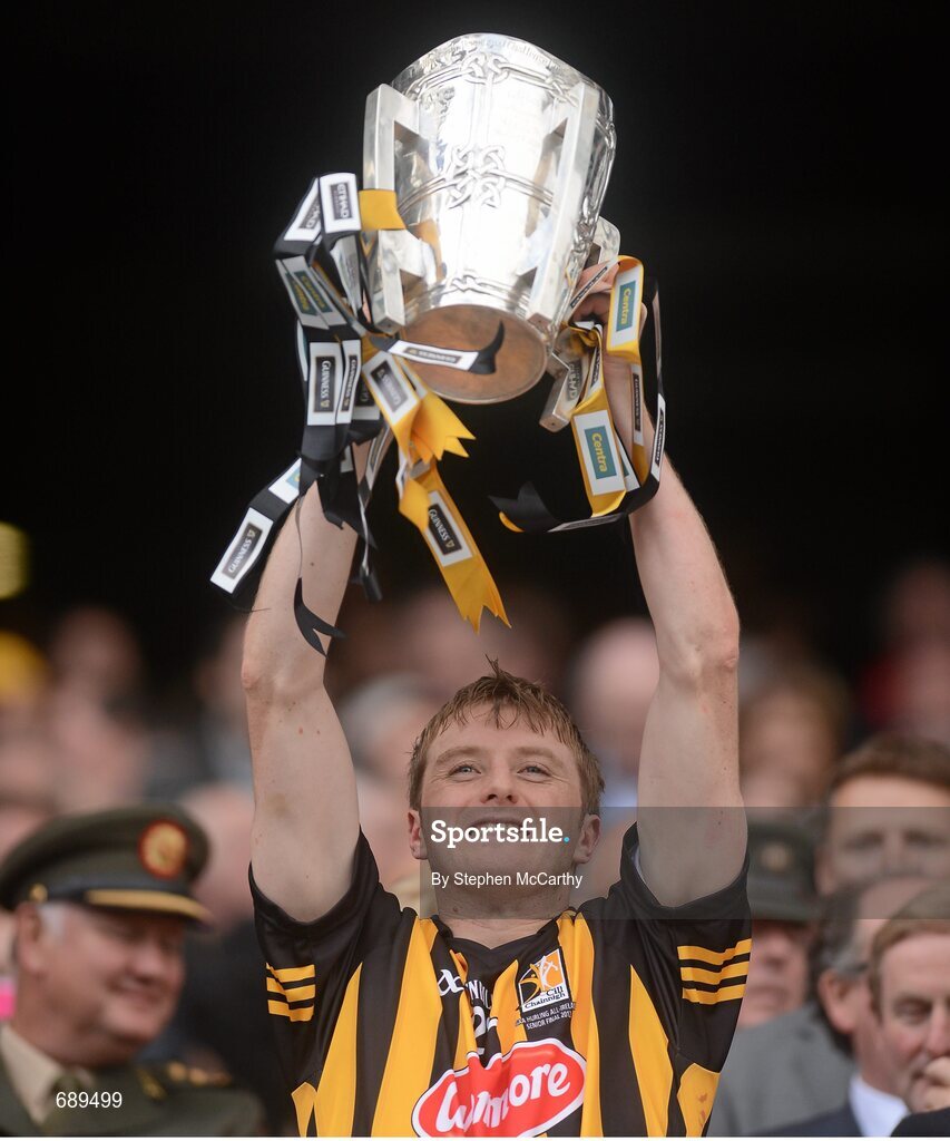 30 September 2012; Kilkenny's Aidan Fogarty lifts the Liam MacCarthy Cup. GAA Hurling All-Ireland Senior Championship Final Replay, Kilkenny v Galway, Croke Park, Dublin. Picture credit: Stephen McCarthy / SPORTSFILE