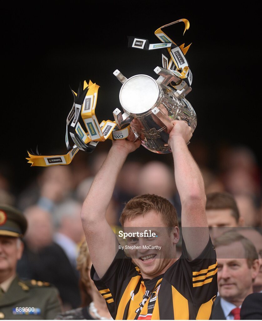 30 September 2012; Kilkenny's Thomas Breen lifts the Liam MacCarthy Cup. GAA Hurling All-Ireland Senior Championship Final Replay, Kilkenny v Galway, Croke Park, Dublin. Picture credit: Stephen McCarthy / SPORTSFILE