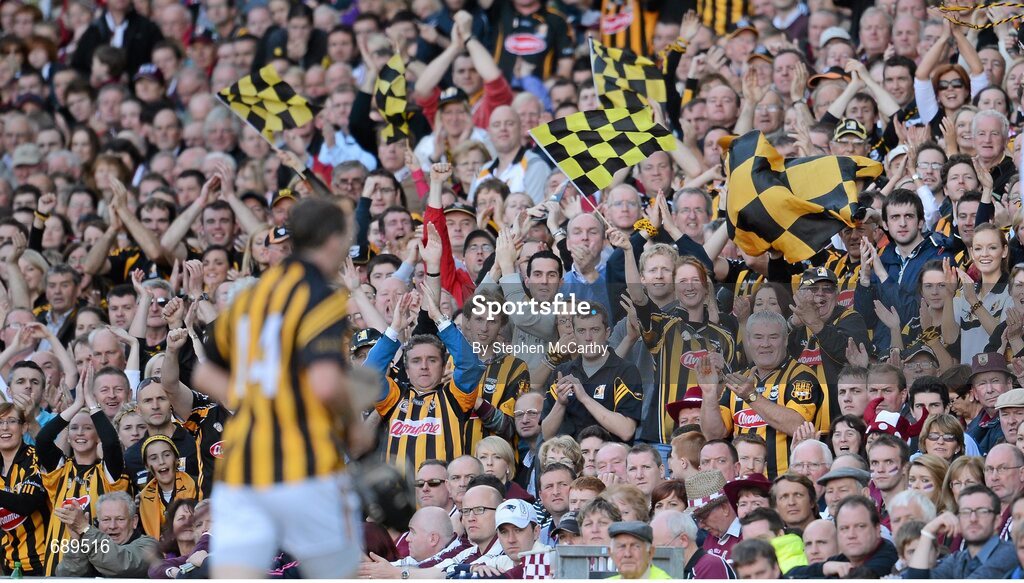 30 September 2012; Kilkenny supporters applaud Walter Walsh as he leaves the field during a second half substitution. GAA Hurling All-Ireland Senior Championship Final Replay, Kilkenny v Galway, Croke Park, Dublin. Picture credit: Stephen McCarthy / SPORTSFILE