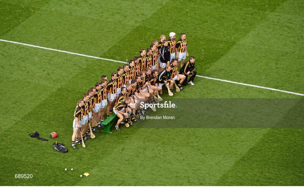 30 September 2012; The Kilkenny team sit for their team photograph before the game. GAA Hurling All-Ireland Senior Championship Final Replay, Kilkenny v Galway, Croke Park, Dublin. Picture credit: Brendan Moran / SPORTSFILE