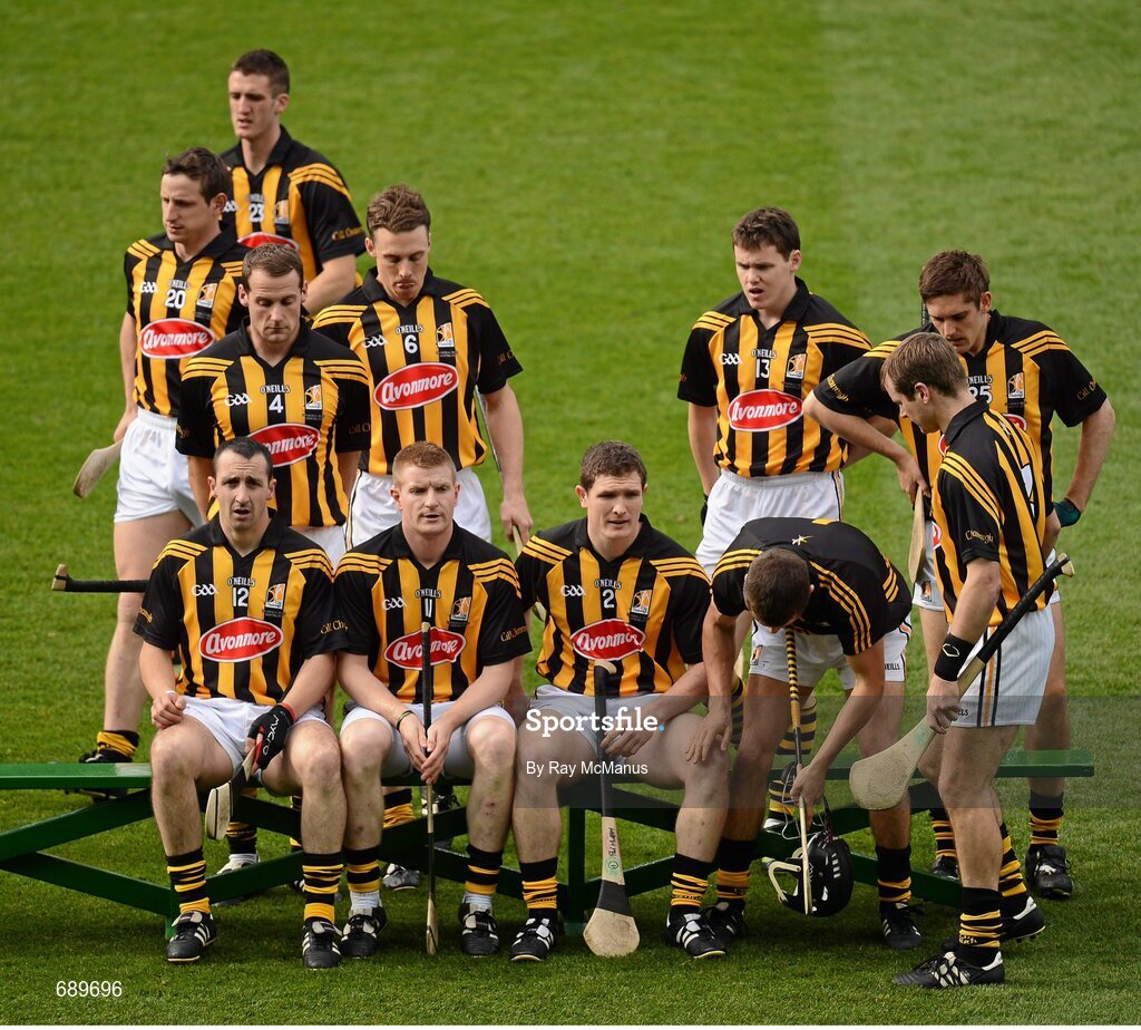 30 September 2012; Kilkenny players prepare to have their squad photograph taken ahead of the game. GAA Hurling All-Ireland Senior Championship Final Replay, Kilkenny v Galway, Croke Park, Dublin. Picture credit: Ray McManus / SPORTSFILE