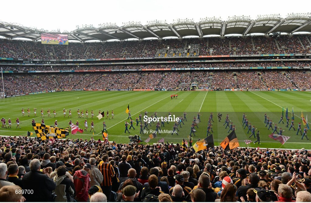 30 September 2012; A general view of Croke Park during the pre-match parade. GAA Hurling All-Ireland Senior Championship Final Replay, Kilkenny v Galway, Croke Park, Dublin. Picture credit: Ray McManus / SPORTSFILE