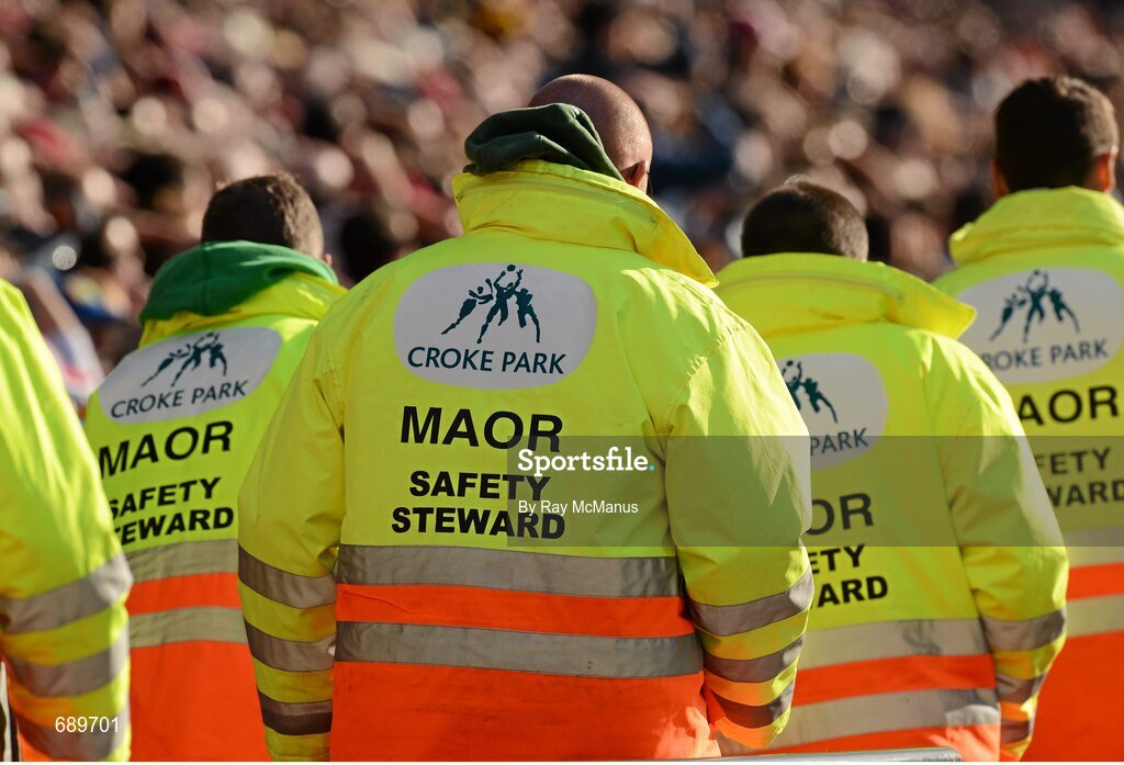 30 September 2012; Croke Park safety stewards take up their positions during the game. GAA Hurling All-Ireland Senior Championship Final Replay, Kilkenny v Galway, Croke Park, Dublin. Picture credit: Ray McManus / SPORTSFILE