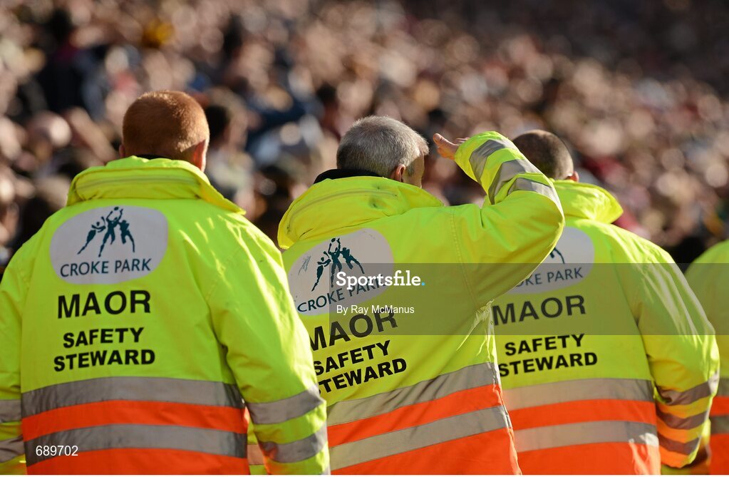 30 September 2012; Croke Park safety stewards take up their positions during the game. GAA Hurling All-Ireland Senior Championship Final Replay, Kilkenny v Galway, Croke Park, Dublin. Picture credit: Ray McManus / SPORTSFILE