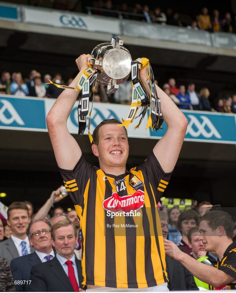 30 September 2012; Walter Walsh, Kilkenny, lifts the Liam MacCarthy Cup. GAA Hurling All-Ireland Senior Championship Final Replay, Kilkenny v Galway, Croke Park, Dublin. Picture credit: Ray McManus / SPORTSFILE