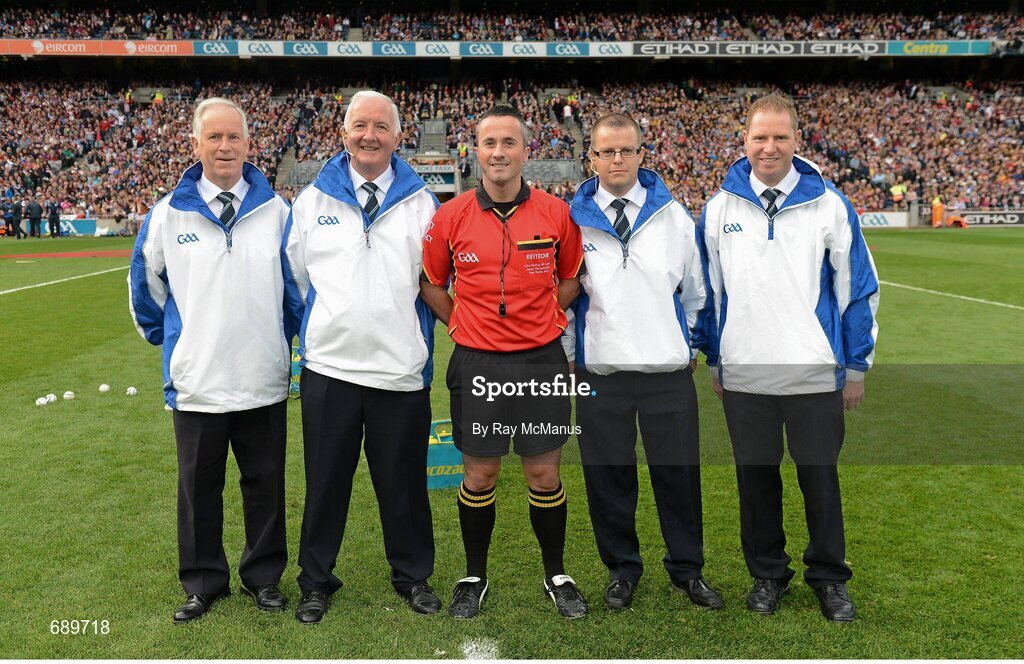 30 September 2012; Referee James McGrath and umpires. GAA Hurling All-Ireland Senior Championship Final Replay, Kilkenny v Galway, Croke Park, Dublin. Picture credit: Ray McManus / SPORTSFILE