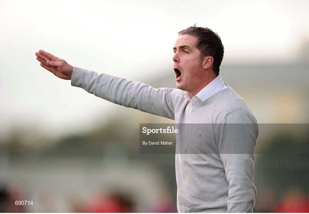 7 October 2012; Dundalk manager Darius Kierans during the game. FAI Ford Cup semi-final, Dundalk v St Patrick’s Athletic, Oriel Park, Dundalk, Co. Louth.Picture credit: David Maher / SPORTSFILE