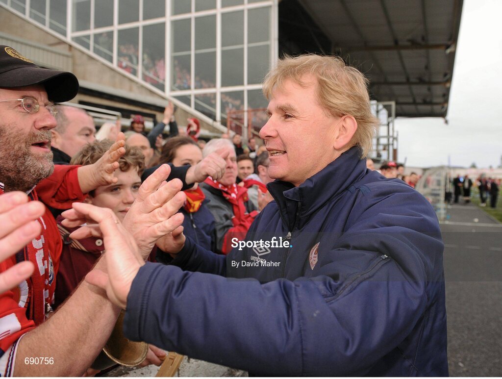 7 October 2012; St. Patrick's Athletic manager Liam Buckley at the end of the game. FAI Ford Cup semi-final, Dundalk v St Patrick’s Athletic, Oriel Park, Dundalk, Co. Louth.Picture credit: David Maher / SPORTSFILE