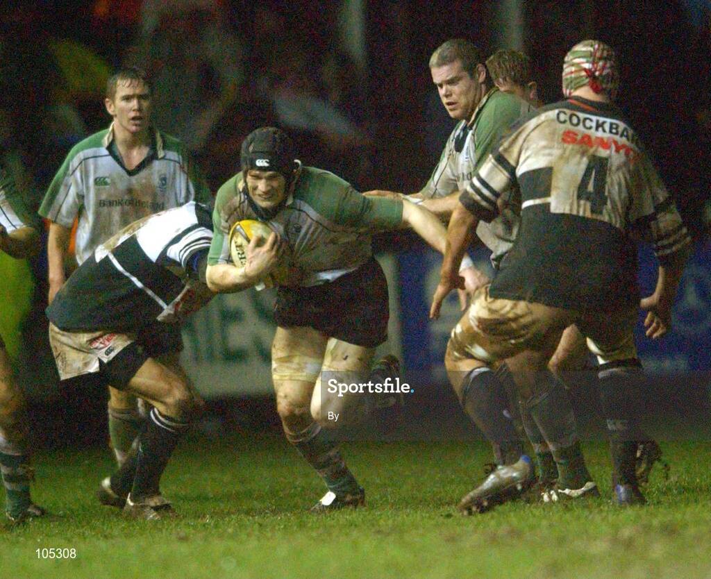 18 January 2002; John O'Sullivan, Connacht, breaks through the Pontypridd defence. Parker Pen Challenge Cup Quarter Final Second Leg, Pontypridd v Connacht, Rugby, Sardis Road, Pontypridd, Wales. Picture credit; Damien Eagers / SPORTSFILE *EDI*