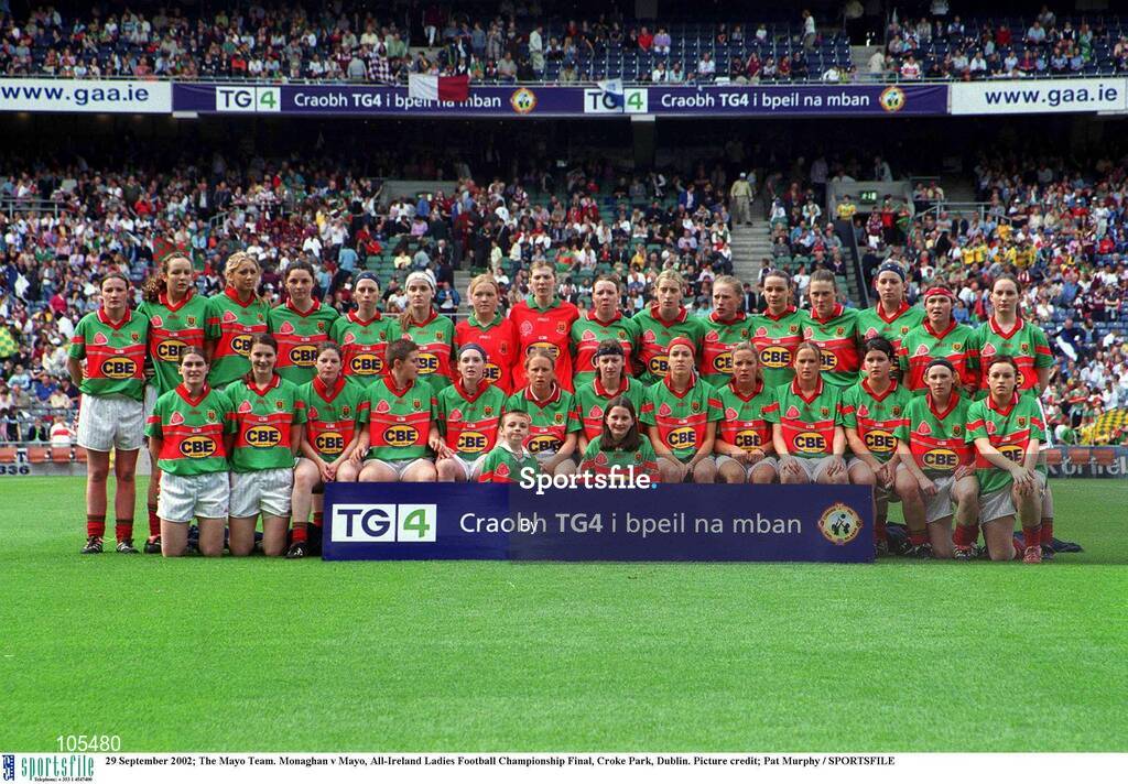 29 September 2002; The Mayo Team. Monaghan v Mayo, All-Ireland Ladies Football Championship Final, Croke Park, Dublin. Picture credit; Pat Murphy / SPORTSFILE
