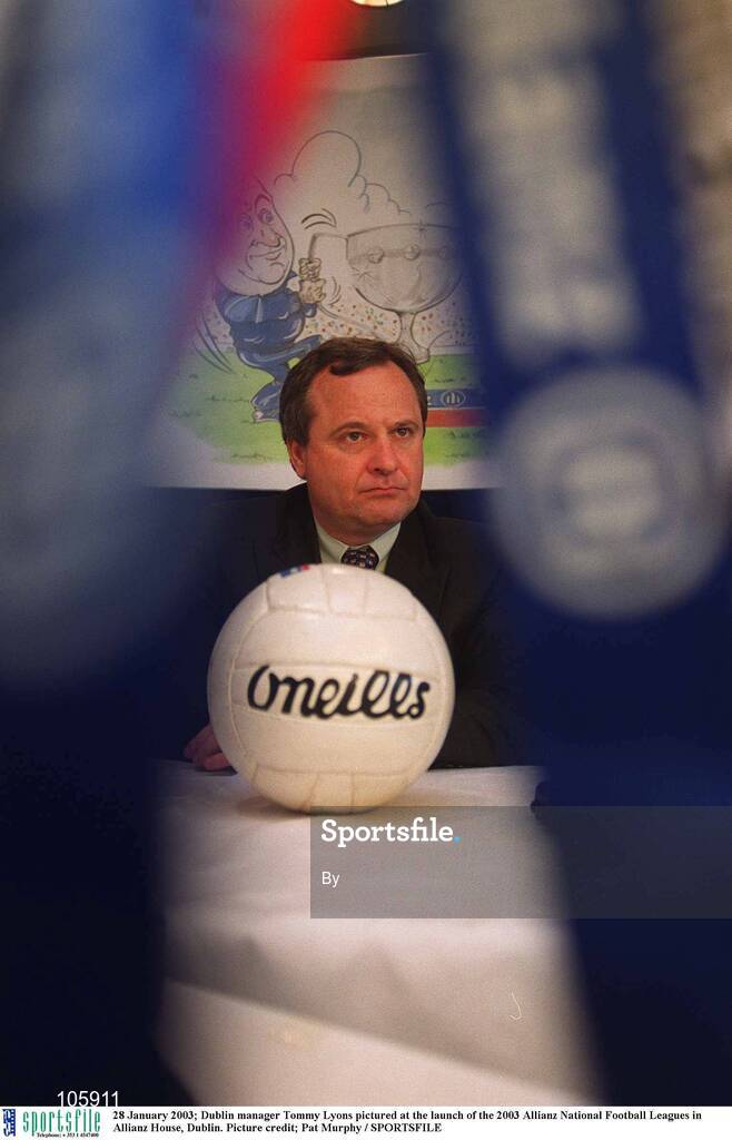 28 January 2003; Dublin manager Tommy Lyons pictured at the launch of the 2003 Allianz National Football Leagues in Allianz House, Dublin. Picture credit; Pat Murphy / SPORTSFILE
