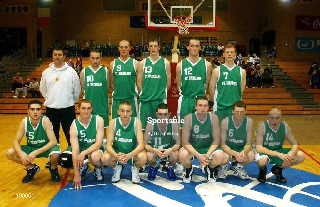 31 January 2003; St. Brendan's team. Mardyke UCC Demons v St. Brendan's, ESB National Cup 2003 Junior men semi-final, ESB Arena, Tallaght, Co. Dublin. Picture credit; David Maher / SPORTSFILE *EDI*