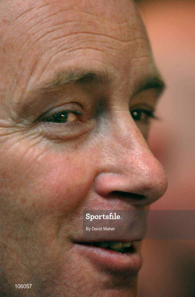 31 January 2003; Republic of Ireland manager Brian Kerr at a press conference where he announced his squad for the forthcoming friendly against Scotland. Jury's Hotel, Ballbridge, Dublin. Soccer. Picture credit; David Maher / SPORTSFILE *EDI*