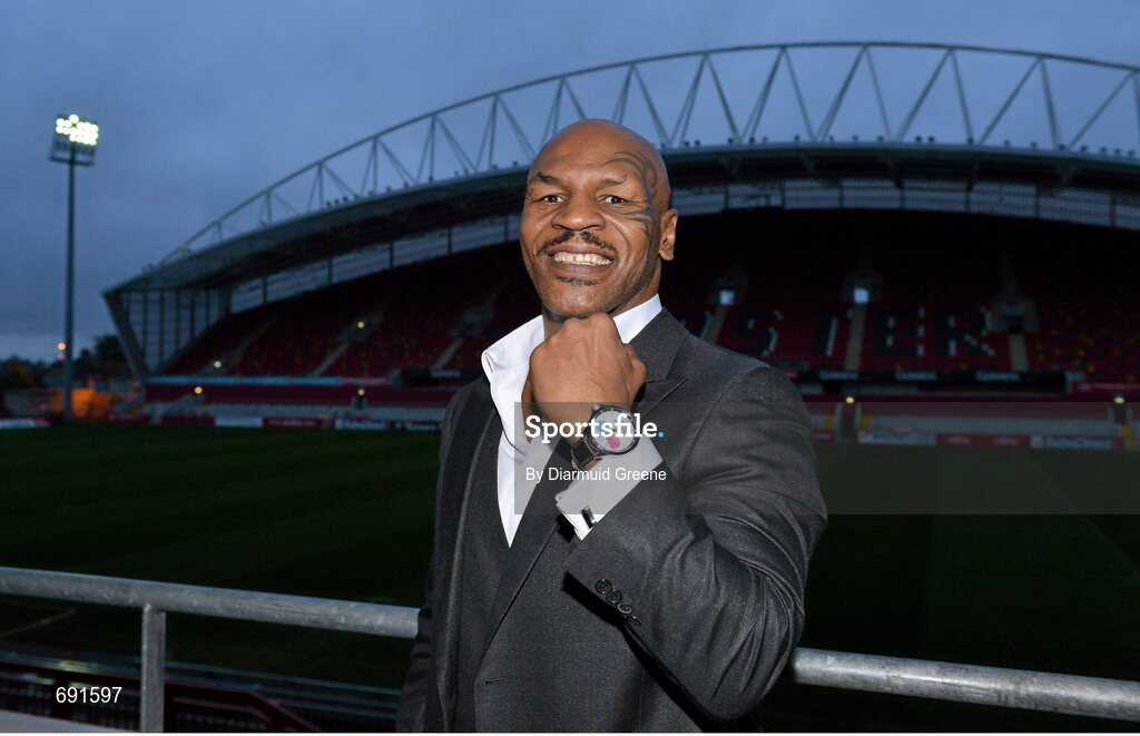 10 October 2012; Former undisputed heavyweight boxing champion Mike Tyson at Thomond Park, Limerick. Picture credit: Diarmuid Greene / SPORTSFILE