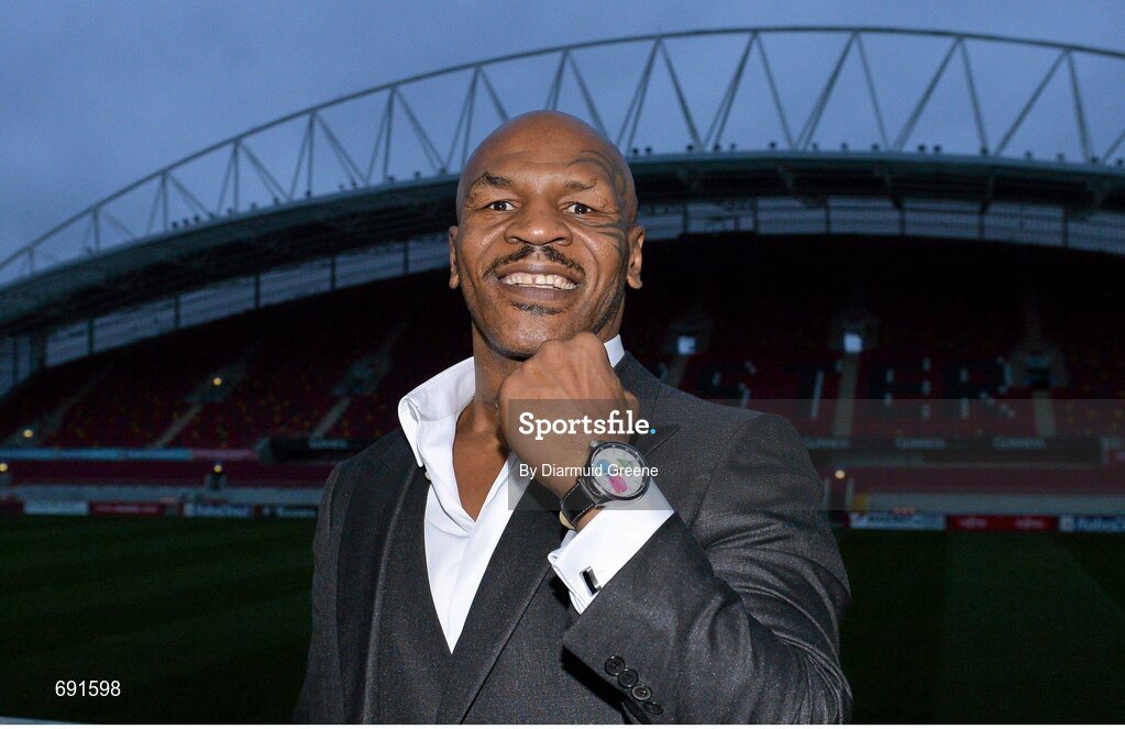 10 October 2012; Former undisputed heavyweight boxing champion Mike Tyson at Thomond Park, Limerick. Picture credit: Diarmuid Greene / SPORTSFILE