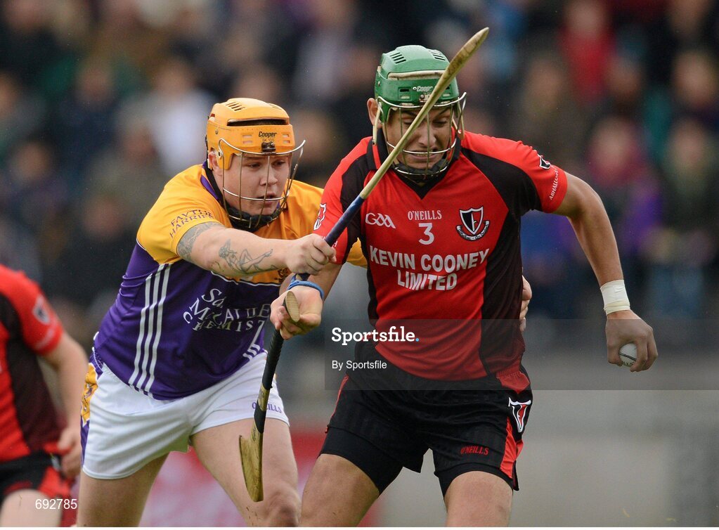 14 October 2012; Keith Rossiter, Oulart-the-Ballagh, in action against Padraig Farrell, Faythe Harriers. Wexford County Senior Hurling Championship Final, Oulart-the-Ballagh v Faythe Harriers, Wexford Park, Wexford. Photo by Sportsfile