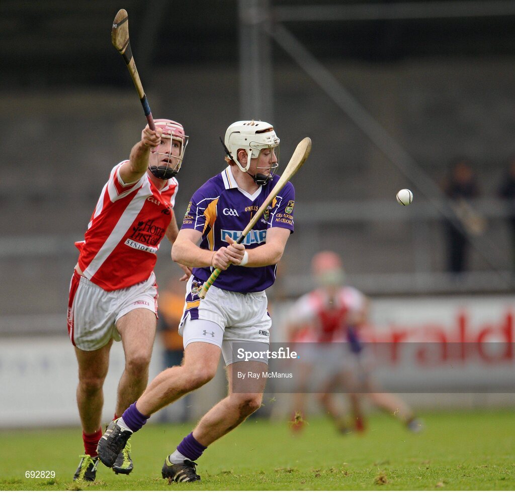 14 October 2012; Jack Doughan, Kilmacud Crokes, in action against Barry Connolly, Cuala. Dublin County Senior Hurling Championship Final, Cuala v Kilmacud Crokes, Parnell Park, Dublin. Picture credit: Ray McManus / SPORTSFILE