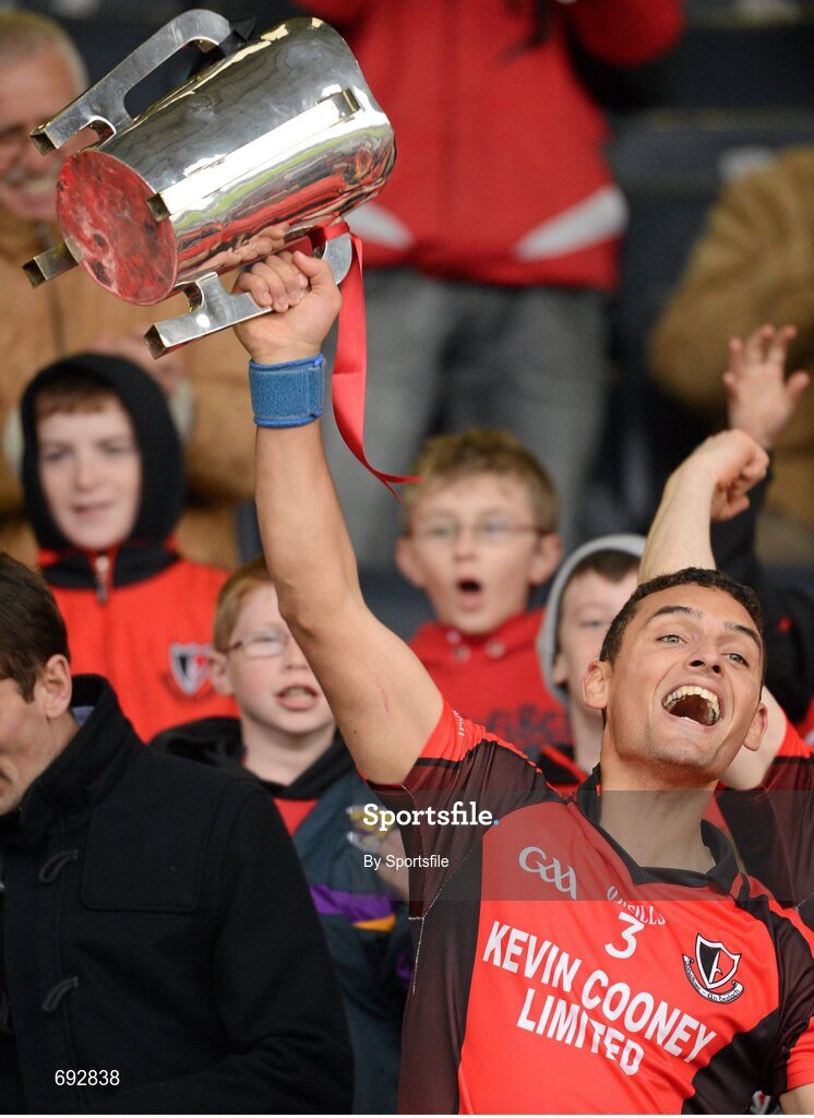 14 October 2012; Oulart-the-Ballagh captain Keith Rossiter lifts the Dr. Bob Bowe Cup. Wexford County Senior Hurling Championship Final, Oulart-the-Ballagh v Faythe Harriers, Wexford Park, Wexford. Photo by Sportsfile
