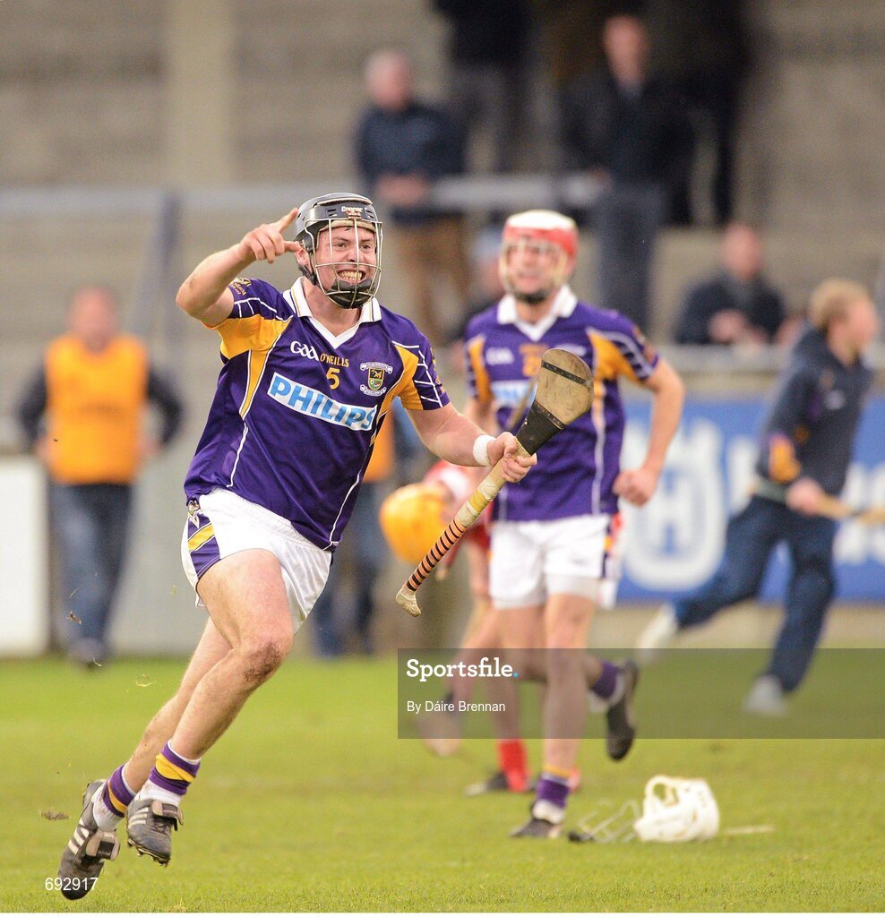 14 October 2012; Bill O'Carroll, Kilmacud Crokes, celebrates at the final whistle. Dublin County Senior Hurling Championship Final, Cuala v Kilmacud Crokes, Parnell Park, Dublin. Picture credit: Dáire Brennan / SPORTSFILE