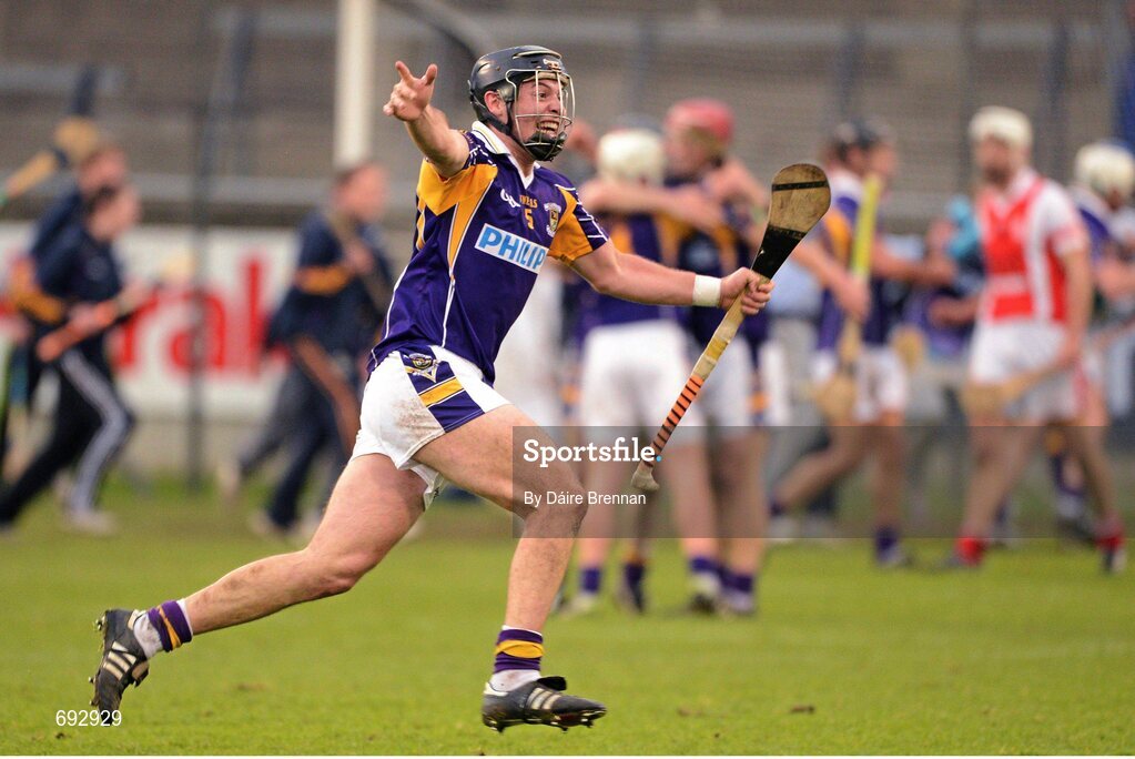 14 October 2012; Bill O'Carroll, Kilmacud Crokes, celebrates at the final whistle. Dublin County Senior Hurling Championship Final, Cuala v Kilmacud Crokes, Parnell Park, Dublin. Picture credit: Dáire Brennan / SPORTSFILE