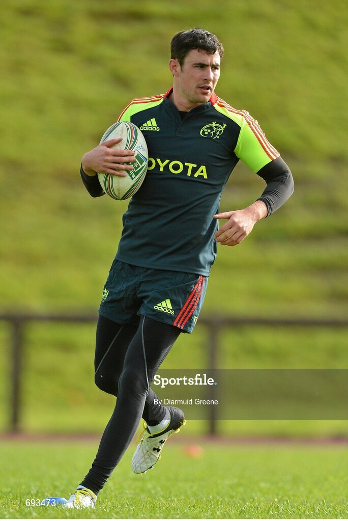 17 October 2012; Munster's Felix Jones in action during squad training ahead of their side's Heineken Cup, Pool 1, Round 2, game against Edinburgh on Sunday. Munster Rugby Squad Training, University of Limerick, Limerick. Picture credit: Diarmuid Greene / SPORTSFILE