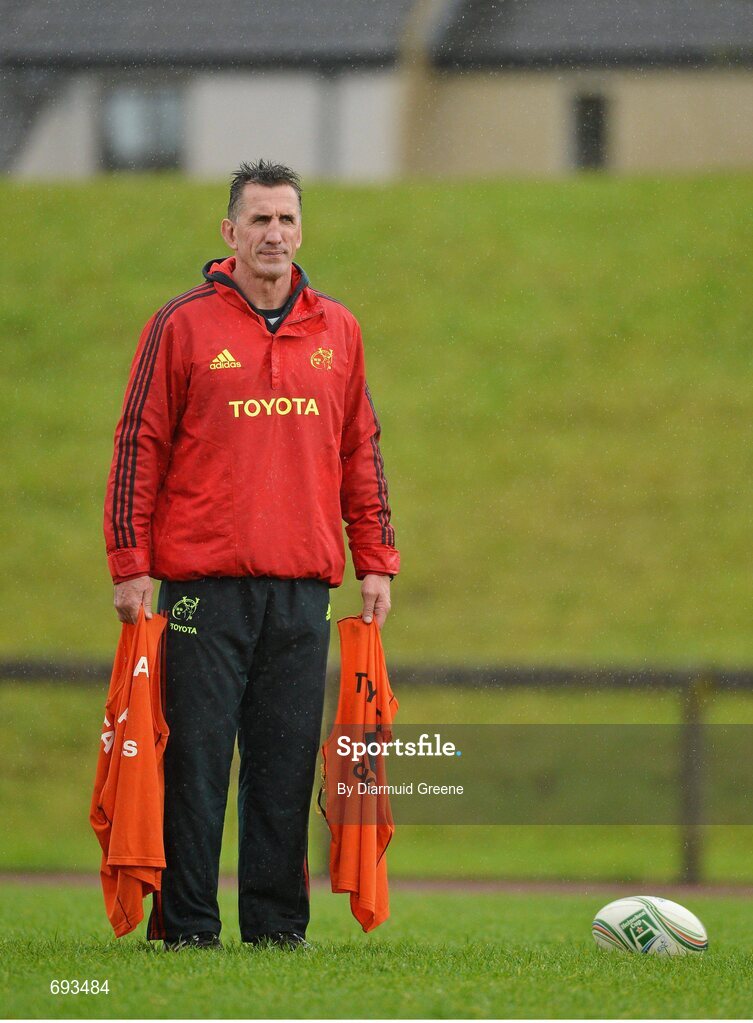 17 October 2012; Munster head coach Rob Penney during squad training ahead of their side's Heineken Cup, Pool 1, Round 2, game against Edinburgh on Sunday. Munster Rugby Squad Training, University of Limerick, Limerick. Picture credit: Diarmuid Greene / SPORTSFILE