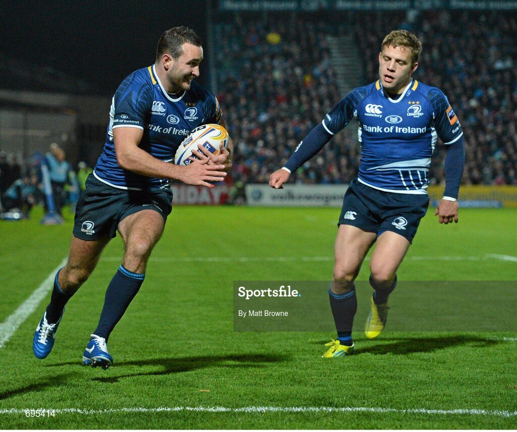 27 October 2012; David Kearney, Leinster, scores his side's fourth try. Celtic League 2012/13, Round 7, Leinster v Cardiff Blues, RDS, Ballsbridge, Dublin. Picture credit: Matt Browne / SPORTSFILE