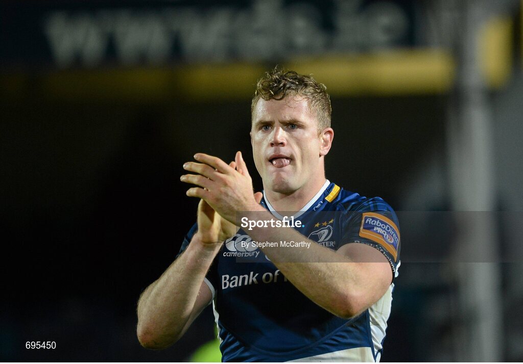 27 October 2012; Jamie Heaslip, Leinster, following his side's victory. Celtic League 2012/13, Round 7, Leinster v Cardiff Blues, RDS, Ballsbridge, Dublin. Picture credit: Stephen McCarthy / SPORTSFILE