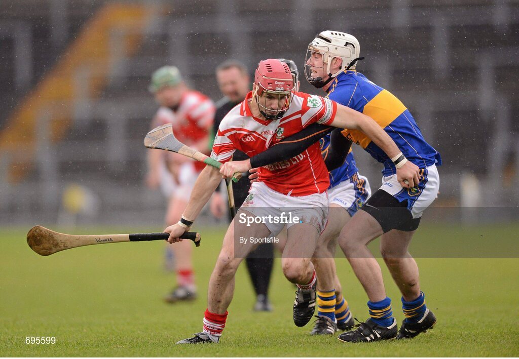 28 October 2012; Liam Watson, Loughgiel Shamrocks, in action against Conor O'Neill, St. Patricks, Portaferry. AIB Ulster GAA Hurling Senior Club Championship Final, Loughgiel Shamrocks v St. Patricks, Portaferry, Casement Park, Belfast, Co. Antrim. Photo by Sportsfile