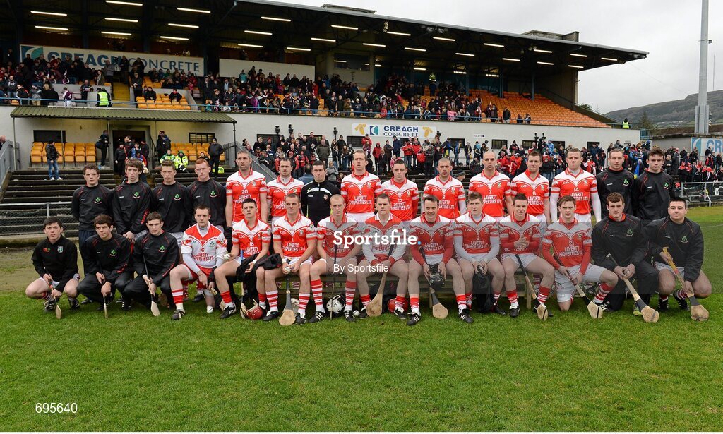 28 October 2012; The Loughgiel Shamrocks squad. AIB Ulster GAA Hurling Senior Club Championship Final, Loughgiel Shamrocks v St. Patricks, Portaferry, Casement Park, Belfast, Co. Antrim. Photo by Sportsfile