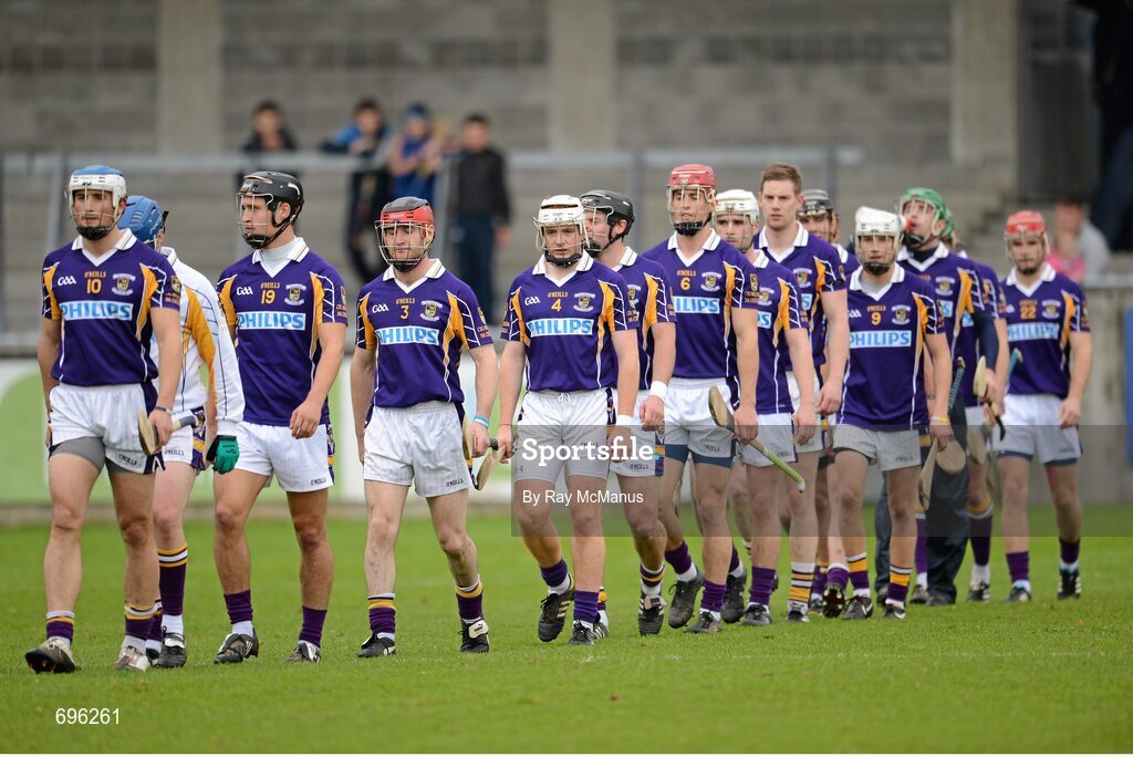 14 October 2012; The Kilmacud Crokes team during the pre-match parade. Dublin County Senior Hurling Championship Final, Cuala v Kilmacud Crokes, Parnell Park, Dublin. Picture credit: Ray McManus / SPORTSFILE