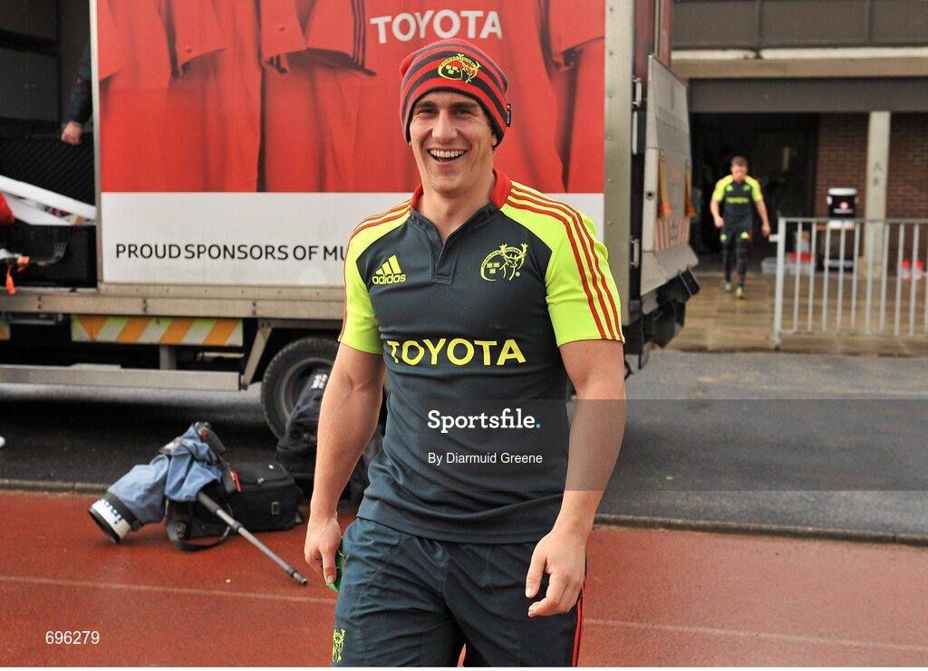 31 October 2012; Munster's Ian Keatley makes his way out for squad training ahead of their side's Celtic League 2012/13, Round 8, match against Cardiff Blues on Friday. Munster Rugby Squad Training, University of Limerick, Limerick. Picture credit: Diarmuid Greene / SPORTSFILE