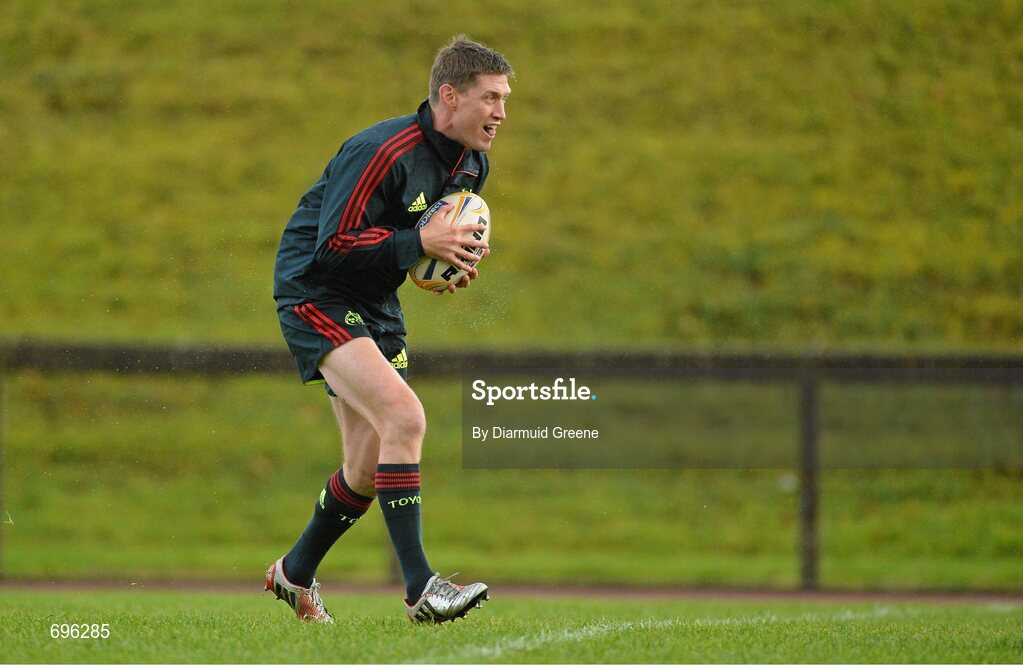 31 October 2012; Munster's Ronan O'Gara in action during squad training ahead of their side's Celtic League 2012/13, Round 8, match against Cardiff Blues on Friday. Munster Rugby Squad Training, University of Limerick, Limerick. Picture credit: Diarmuid Greene / SPORTSFILE