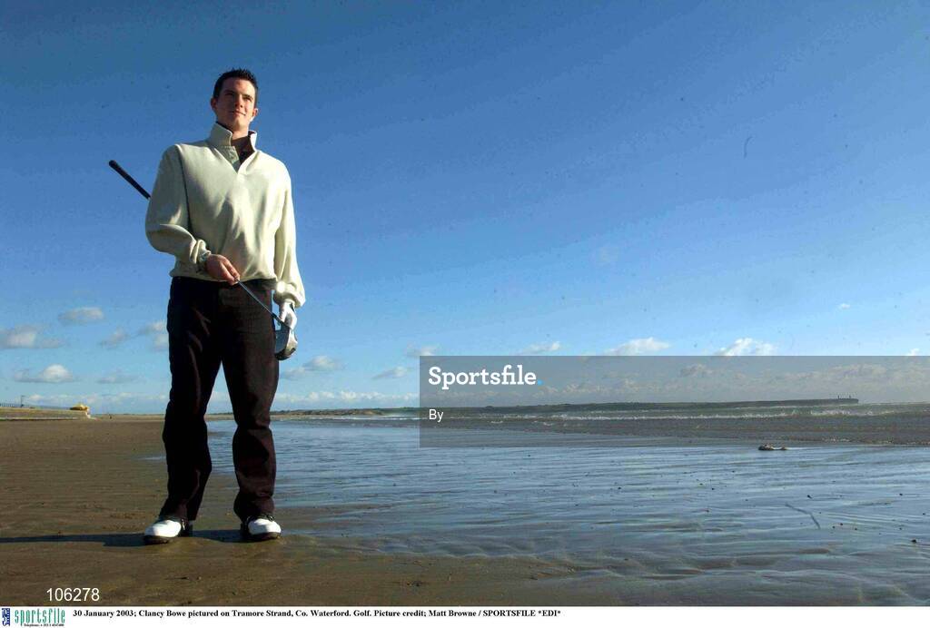 30 January 2003; Clancy Bowe pictured on Tramore Strand, Co. Waterford. Golf. Picture credit; Matt Browne / SPORTSFILE *EDI*