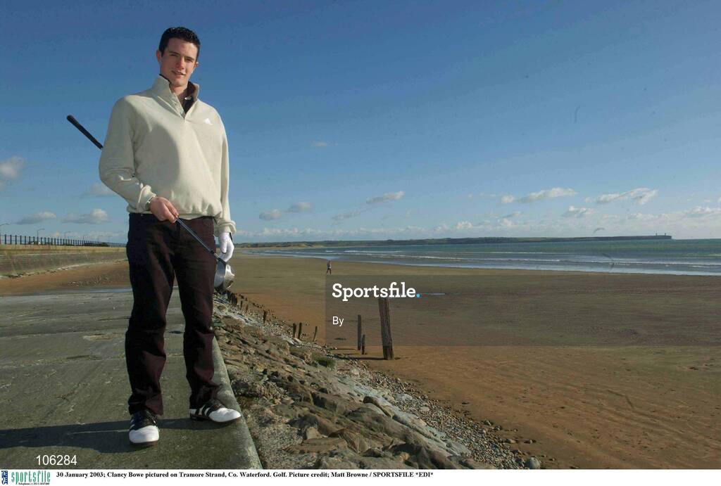 30 January 2003; Clancy Bowe pictured on Tramore Strand, Co. Waterford. Golf. Picture credit; Matt Browne / SPORTSFILE *EDI*