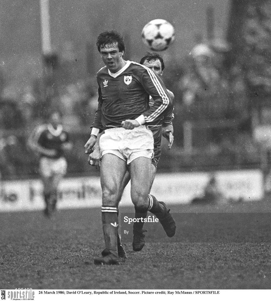 26 March 1986; David O'Leary, Republic of Ireland, Soccer. Picture credit; Ray McManus / SPORTSFILE