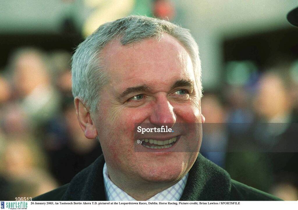 26 January 2003; An Taoiseach Bertie Ahern T.D. pictured at the Leopardstown Races, Dublin. Horse Racing. Picture credit; Brian Lawless / SPORTSFILE