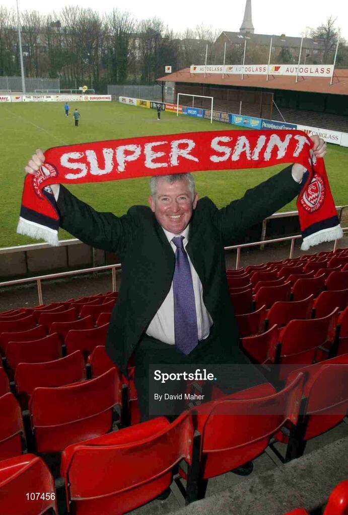25 February 2003; Eamonn Collins, pictured at Richmond Park, Inchicore, Dublin, after his appointment as the new St. Patrick's Athletic manager. Soccer. Picture credit; David Maher / SPORTSFILE *EDI*