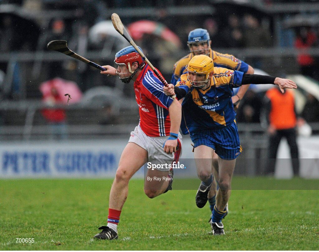 18 November 2012; Darragh Burke, St. Thomas, in action against Kenneth Colleran, Loughrea. Galway County Senior Hurling Championship Final, Loughrea v St. Thomas, Pearse Stadium, Galway. Picture credit: Ray Ryan / SPORTSFILE