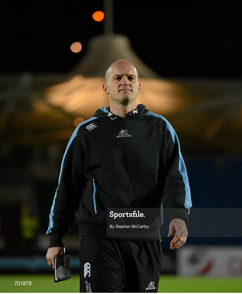 23 November 2012; Glasgow Warriors head coach Gregor Townsend. Celtic League 2012/13, Round 9, Glasgow Warriors v Leinster, Scotstoun Stadium, Glasgow, Scotland. Picture credit: Stephen McCarthy / SPORTSFILE