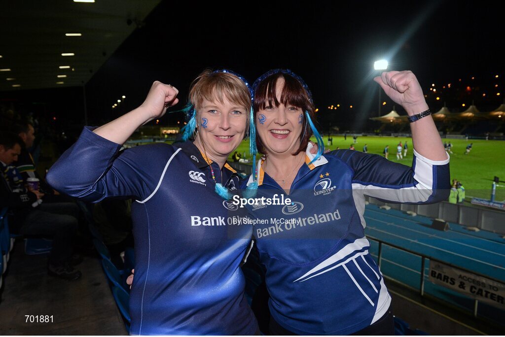 23 November 2012; Leinster supporters Rosie Rossiter, from Omeath, Co. Louth, left, and Joan McGrath, from Carlingford, Co. Louth, ahead of the game. Celtic League 2012/13, Round 9, Glasgow Warriors v Leinster, Scotstoun Stadium, Glasgow, Scotland. Picture credit: Stephen McCarthy / SPORTSFILE