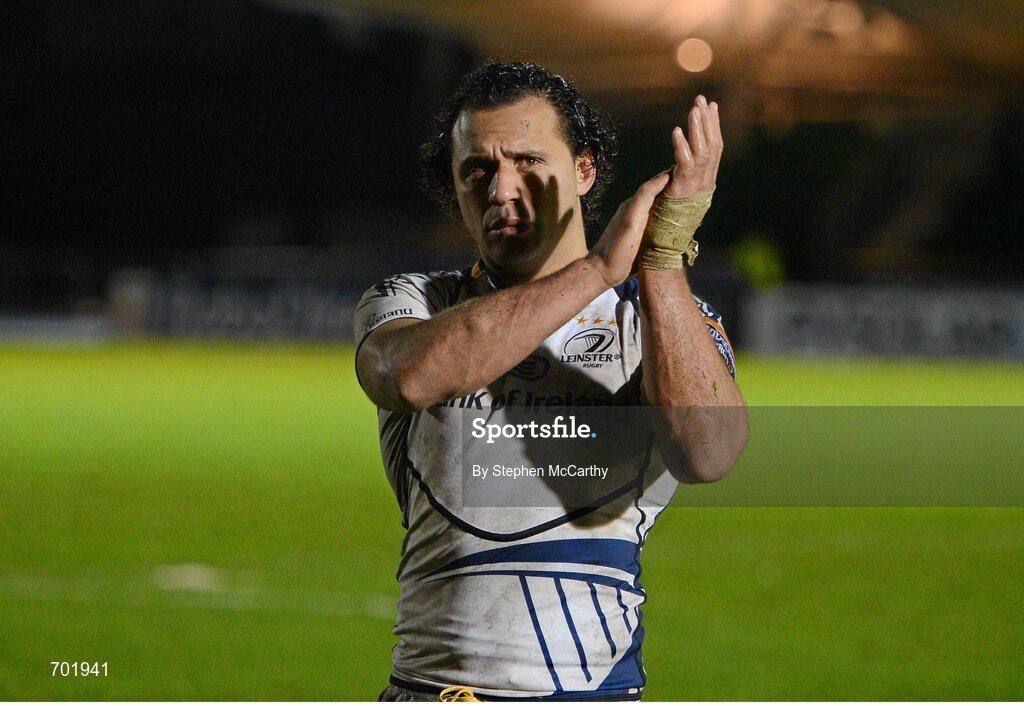 23 November 2012; Isa Nacewa, Leinster, following his side's victory. Celtic League 2012/13, Round 9, Glasgow Warriors v Leinster, Scotstoun Stadium, Glasgow, Scotland. Picture credit: Stephen McCarthy / SPORTSFILE