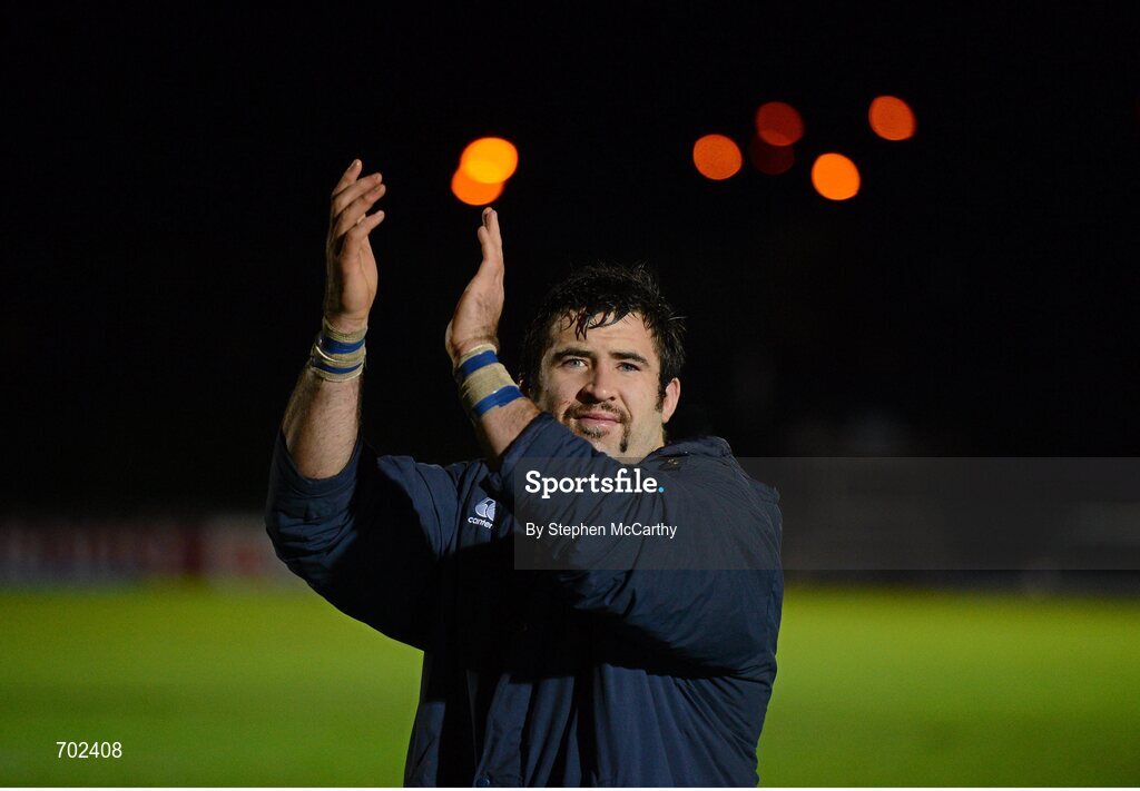 23 November 2012; Jamie Hagan, Leinster, following his side's victory. Celtic League 2012/13, Round 9, Glasgow Warriors v Leinster, Scotstoun Stadium, Glasgow, Scotland. Picture credit: Stephen McCarthy / SPORTSFILE