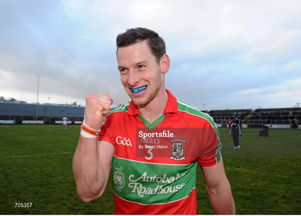 9 December 2012; Philly McMahon, Ballymun Kickhams, celebrates after the game. AIB Leinster GAA Football Senior Club Championship Final, Portlaoise, Laois v Ballymun Kickhams, Dublin, Cusack Park, Mullingar, Co. Westmeath. Picture credit: David Maher / SPORTSFILE