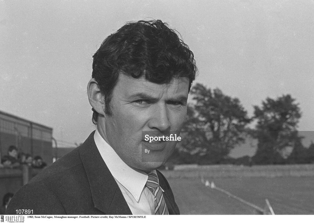 1983; Sean McCague, Monaghan manager. Football. Picture credit; Ray McManus / SPORTSFILE
